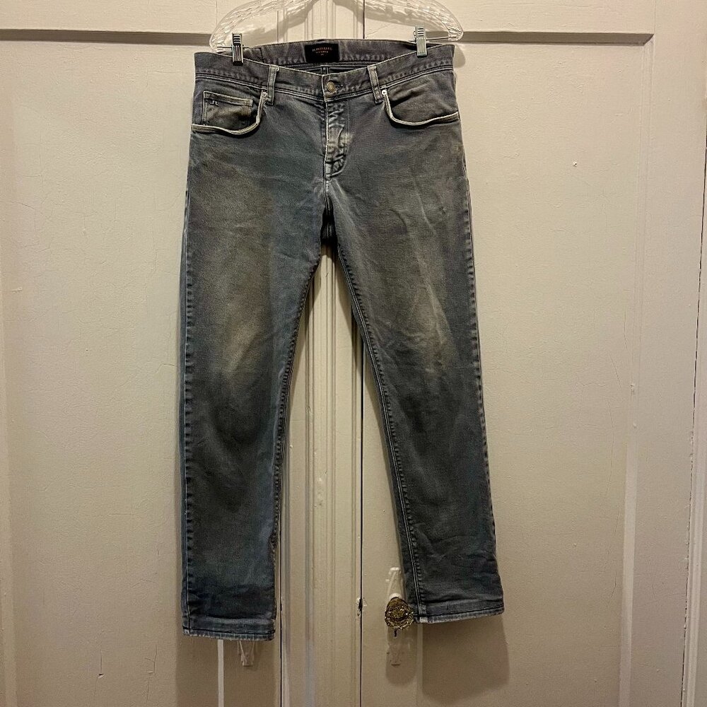 J. Lindeberg Damien Jeans 34x32 Mid Rise Skinny Fit Gray Blue Denim